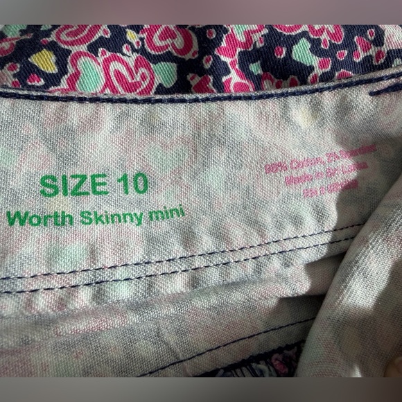 Lilly Pulitzer worth skinny mini pants size 10 navy candy hearts - Picture 3 of 9